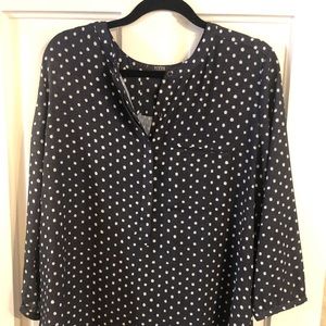 Polka-dot 3/4 length sleeve shirt